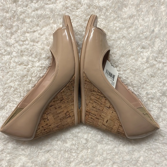 Heels peep toe wedge platform nude heels NWT attention size 10 - Picture 7 of 13